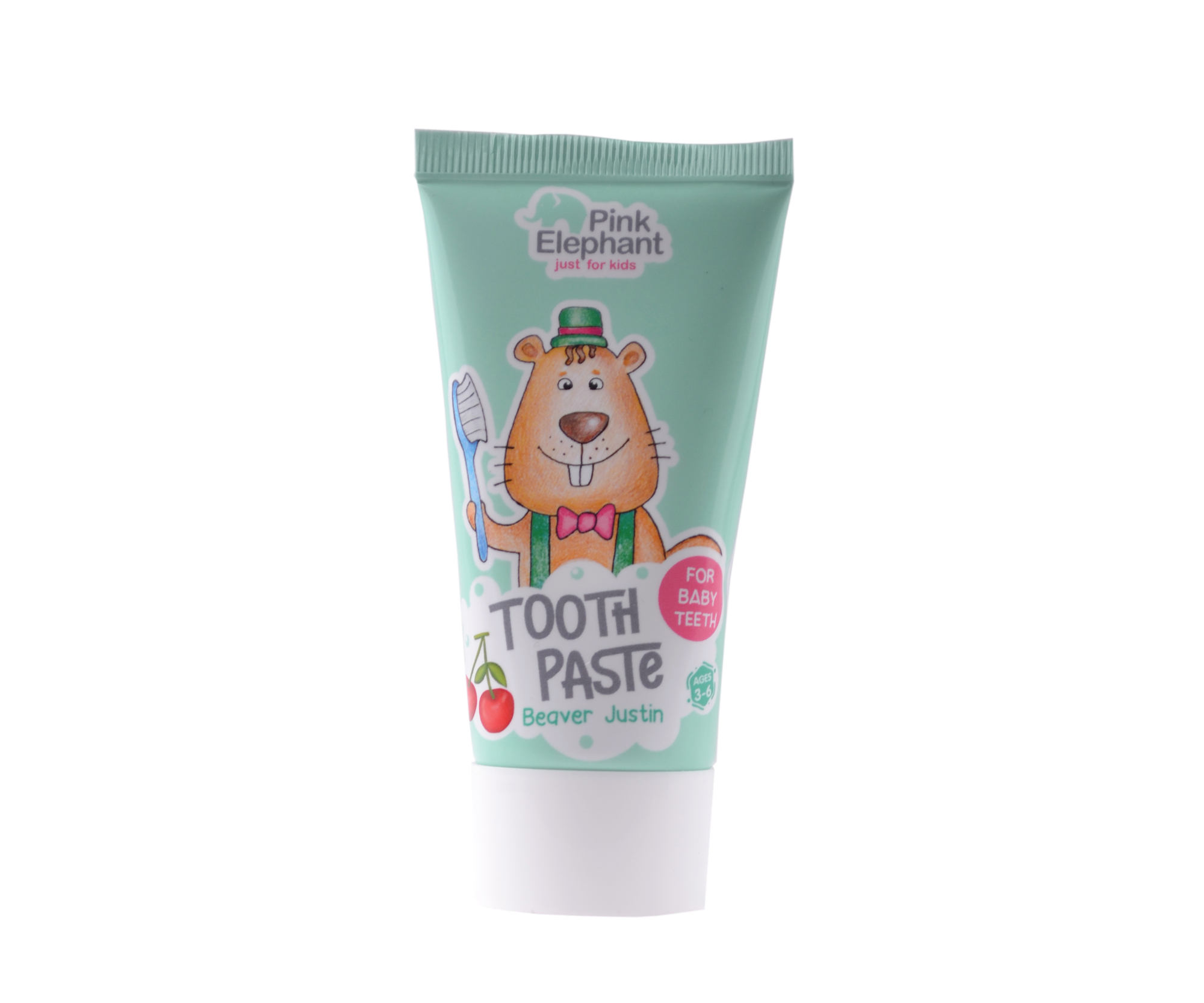 Dětská zubní pasta s příchutí třešně Pink Elephant Bobřík Petr - 50 ml