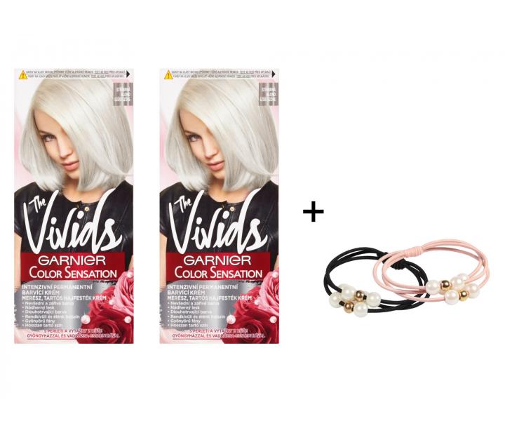 Sada 2 kusů perman. barvy Garnier Color Sensation The Vivids - stř. blond + gumičky L´oréal Paris