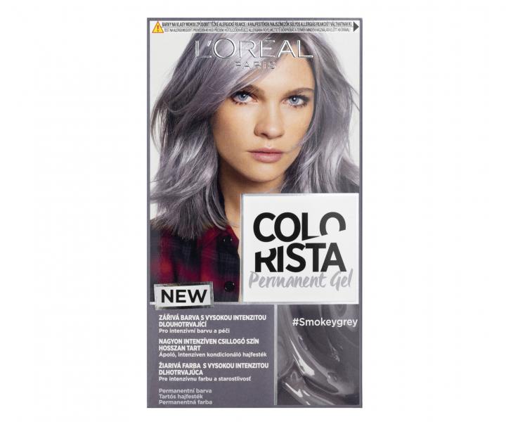 Permanentn barva na vlasy Loral Colorista Permanent Gel Smokey Grey - kouov ed