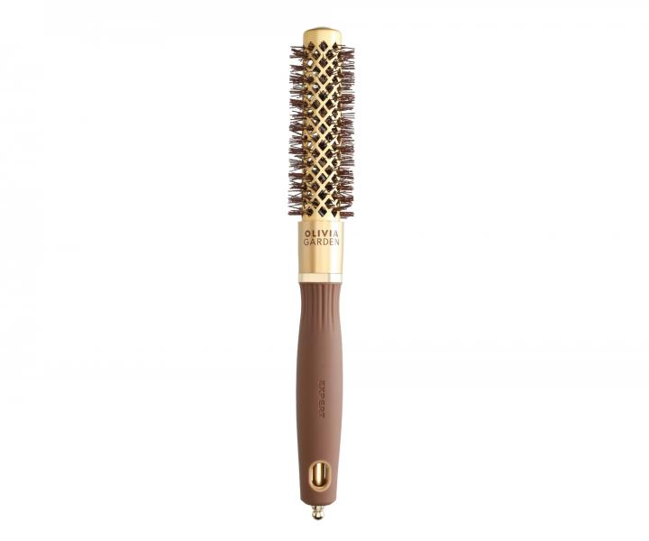 Kulatý foukací kartáč na vlasy Olivia Garden Expert Blowout Shine Gold & Brown - 20 mm