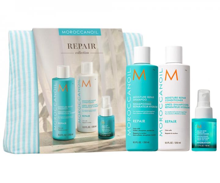 D�rkov� sada pro regeneraci po�kozen�ch vlas� Moroccanoil Repair Collection + bezoplachov� p��e a ta�ti�ka zdarma