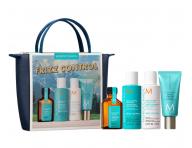 Cestovn� sada pro uhlazen� krepat�ch vlas� Moroccanoil Greetings From Frizz Control + kr�m na ruce a ta�ti�ka zdarma