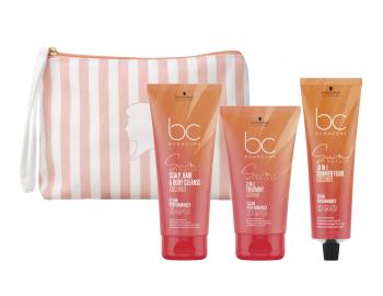 Cestovní sada pro sluncem zatěžované vlasy Schwarzkopf Professional BC Bonacure Sun Protect + kosmetická taška zdarma