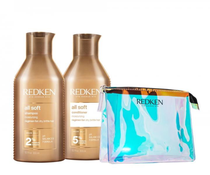 Sada pro v��ivu such�ch a k�ehk�ch vlas� Redken All Soft - �ampon + p��e + ta�ti�ka zdarma