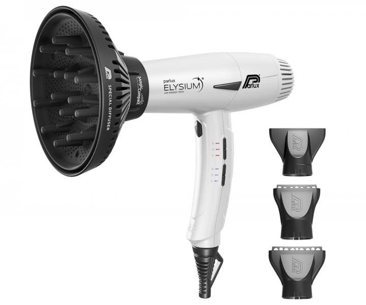 Profesionální fén na vlasy s difuzérem Parlux Elysium Matt White - 2300 W, matný bílý