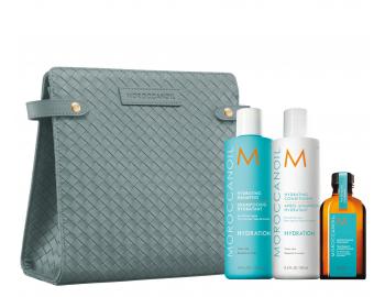 Drkov sada pro hydrataci suchch vlas Moroccanoil Holiday Set Hydration + tatika zdarma