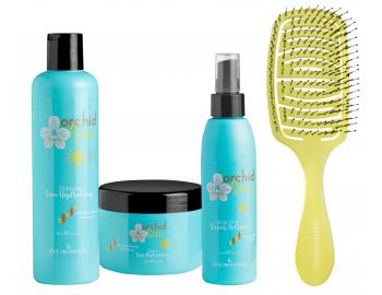 Sada pro vlasy namáhané sluncem Kléral Orchid Sun + kartáč Olivia Garden zdarma
