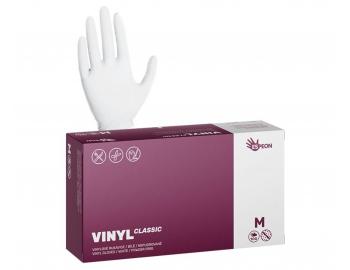 Vinylové rukavice Espeon Vinyl Classic - 100 ks, bílé, nepudrované, velikost M