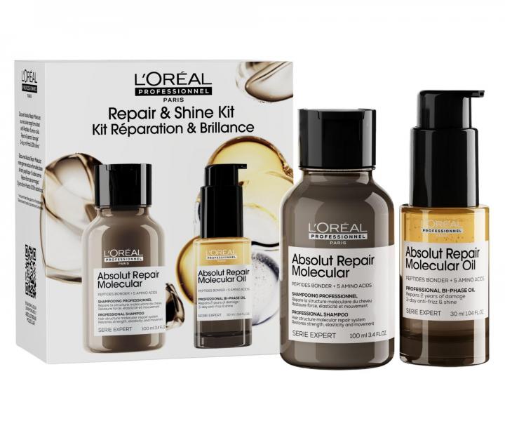 Cestovn� sada pro po�kozen� vlasy Lor�al Professionnel Serie Expert Absolut Repair Molecular Repair & Shine Kit