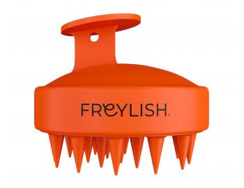 Masážní exfoliační kartáč na pokožku hlavy Freylish Massage Exfoliating Brush - oranžový