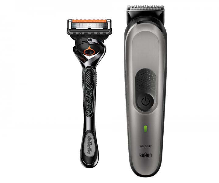 Pánský zastřihovač vlasů a vousů Braun BeardTrimmer 7 BT7320 + zdarma holící strojek Gillette