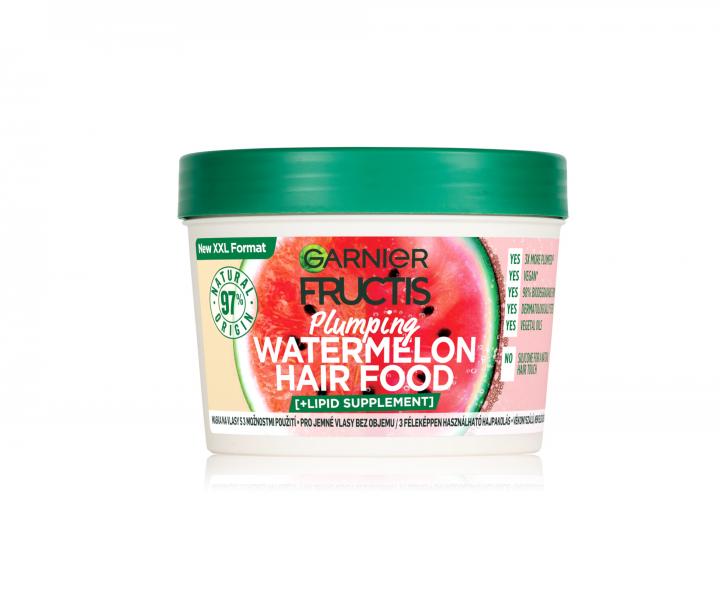 Maska pro jemn vlasy bez objemu Garnier Fructis Watermelon Hair Food 3 Usage Mask - 400 ml