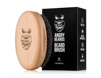 Dřevěný kartáč na vousy Angry Beards Gentler - 103 x 63 mm