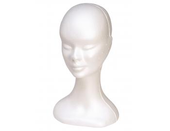 Manekýna pro paruky - žena, bílá hlava - II. jakost - stlačený nos