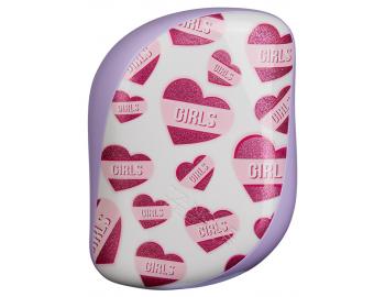 Kart na vlasy Tangle Teezer Compact - Girl Power, bl/fialov