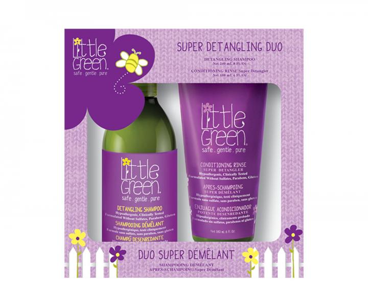 Dárková sada na rozčesávání vlasů pro děti Little Green Super Detangling Duo