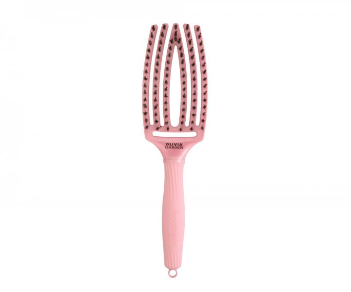 Kartáč Olivia Garden Fingerbrush Combo Medium - perleťově růžový