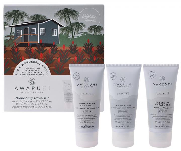 Cestovní sada pro regeneraci poškozených vlasů Paul Mitchell Awapuhi Nourishing Travel Kit