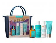 Cestovn� sada pro regeneraci such�ch vlas� Moroccanoil Greetings From Repair + kr�m na ruce a ta�ti�ka zdarma