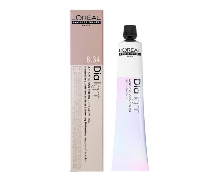 Přeliv na vlasy Loréal Dialight 50 ml - odstín 8.34 blond světlý zlatý měděný