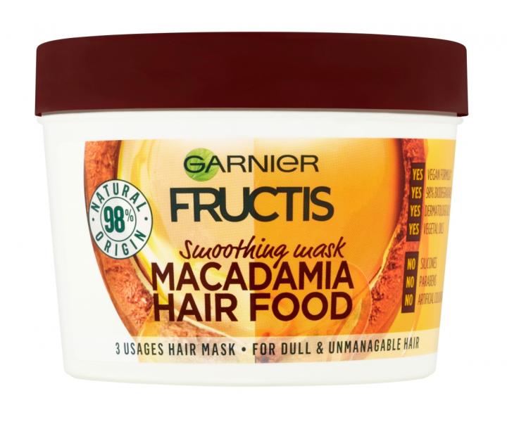 Vyivujc maska na nepoddajn vlasy Garnier Fructis Macadamia Hair Food - 390 ml