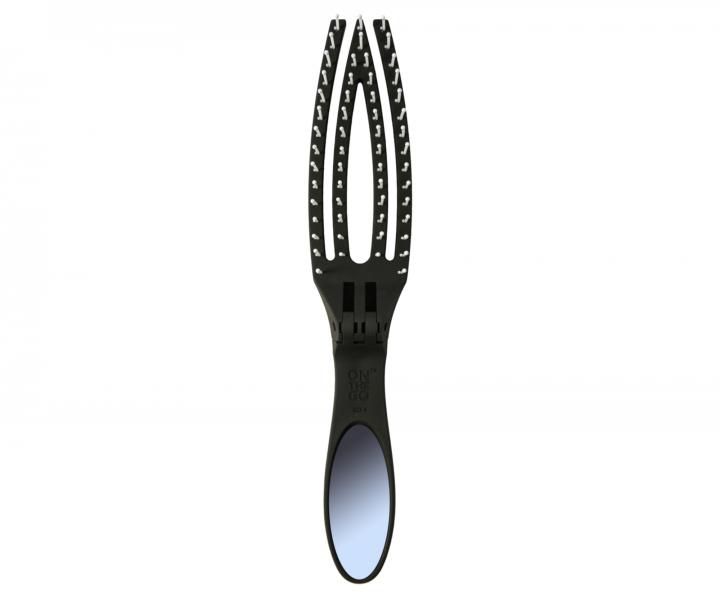 Kartáč s nylonovými štětinami Olivia Garden Fingerbrush On the Go Detangle&Style - černý