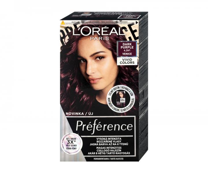 Permanentn barva na vlasy Loral Prfrence 4.261 Dark Purple - tmav fialov