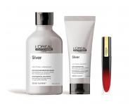 Sada na �ediv� a b�l� vlasy Lor�al Silver - �ampon + p��e + tekut� rt�nka zdarma