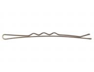 Vlnitá sponka Sibel Wavy - 5 cm, hnědá - 24ks