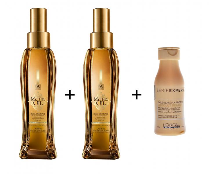 Sada 2ks Loral Mythic Oil Huile Originale + ampon Loral Absolut Repair ZDARMA