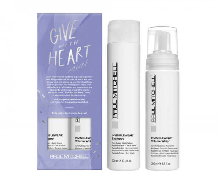 Dárková sada pro objem a texturu vlasů Paul Mitchell Invisiblewear® - kolekce Give with Heart