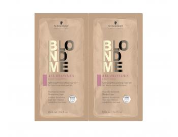 Lehk ampon a maska pro blond vlasy Schwarzkopf Professional BlondMe All Blondes Light - 2 x 12 ml
