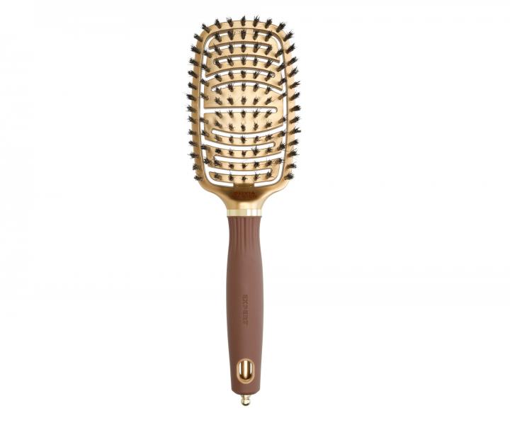 Plochý kartáč s kančími štětinami Olivia Garden Expert Flex