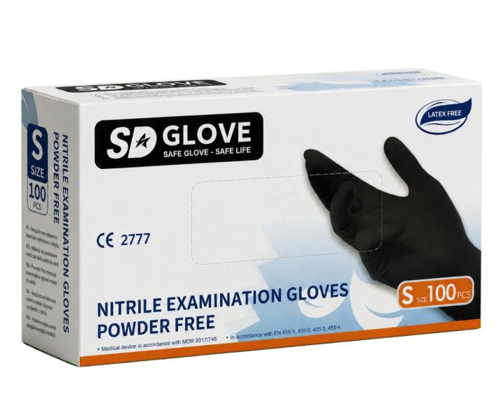 Nitrilov� rukavice SD Glove Nitrile Examination Gloves  - 100 ks, �ern�, velikost S
