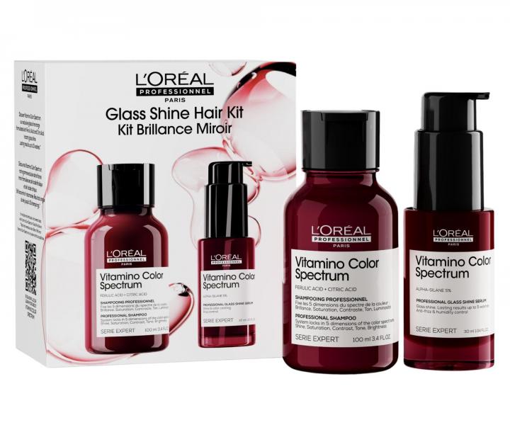 Cestovn� sada pro p��i o barven� vlasy Lor�al Professionnel Serie Expert Vitamino Color Spectrum Glass Shine Hair Kit