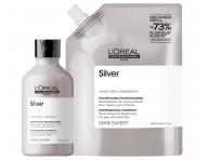 Neutraliza�n� �ampon na �ediv� a b�l� vlasy Lor�al Professionnel Serie Expert Silver - 300 ml + n�hradn� n�pl� - 500 ml