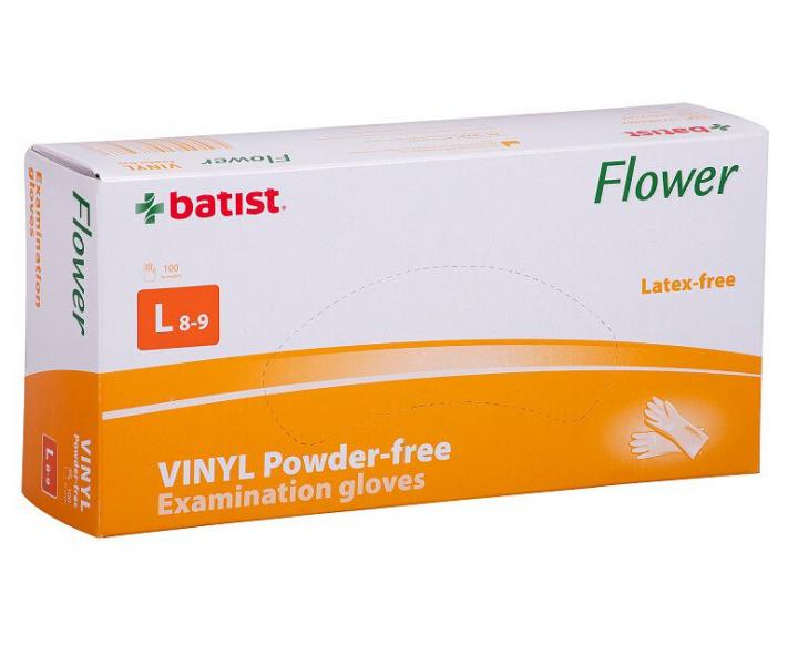 Vinylové rukavice pro kadeřníky Batist 100 ks - L (8-9)