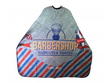 Pánská pláštěnka na stříhání vlasů a vousů Eurostil Barber - šedá s potiskem