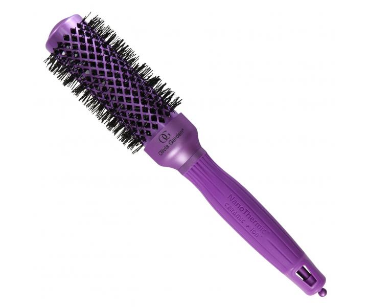 Kartáč s nylonovými štětinami Olivia Garden NanoThermic Thermal Violet Valentine - 34 mm
