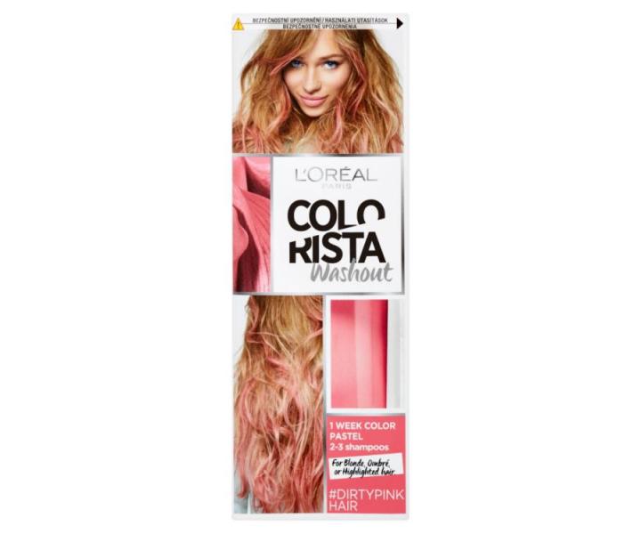 Vymývající se barva Loréal Colorista Washout Dirty Pink Hair - sytá růžová