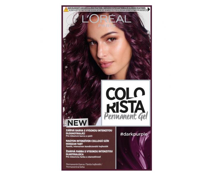 Permanentn barva na vlasy Loral Colorista Permanent Gel Dark Purple - tmav fialov