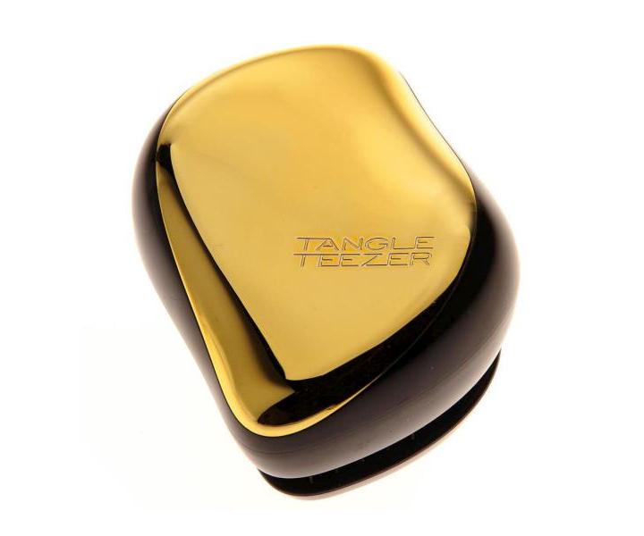 Cestovní kartáč na rozčesávání vlasů Tangle Teezer Compact - černý/zlatý