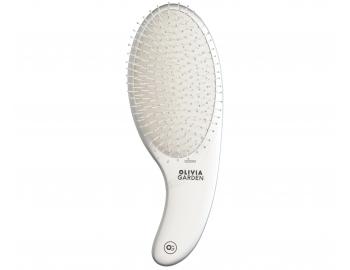 Kartáč na rozčesávání vlasů s nylonovými štětinami Olivia Garden Curve - stříbrný