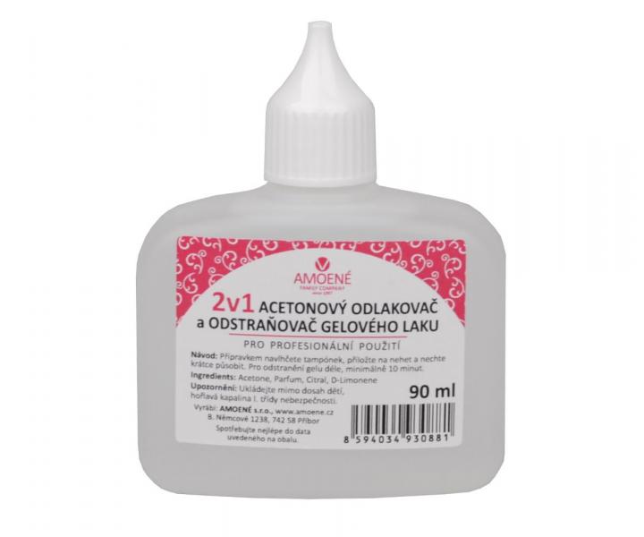 Acetonový odlakovač a odstraňovač gelového laku 2 v 1, Amoené 90 ml - expirace