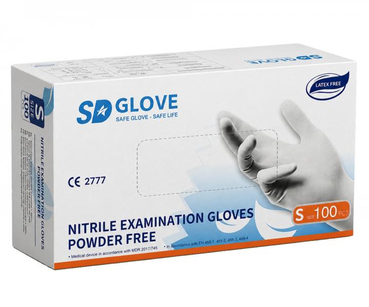 Nitrilov� rukavice SD Glove Nitrile Examination Gloves  - 100 ks, b�l�, velikost S