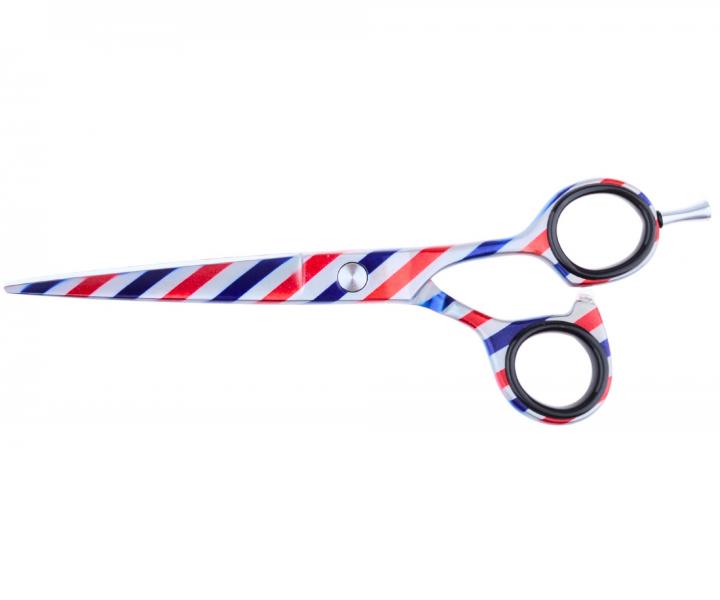Profesionální kadeřnické a barber nůžky Sibel Barburys Bjorn 6" - stříbrné s pruhy