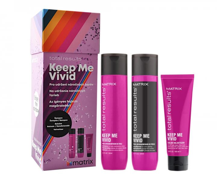 Dárková sada pro barvené vlasy Matrix Keep Me Vivid - šampon + péče + krém