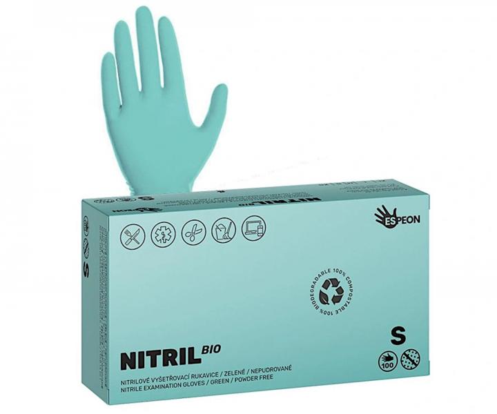 Ekologické nitrilové rukavice Espeon Nitril Bio - 100 ks, zelené, velikost S
