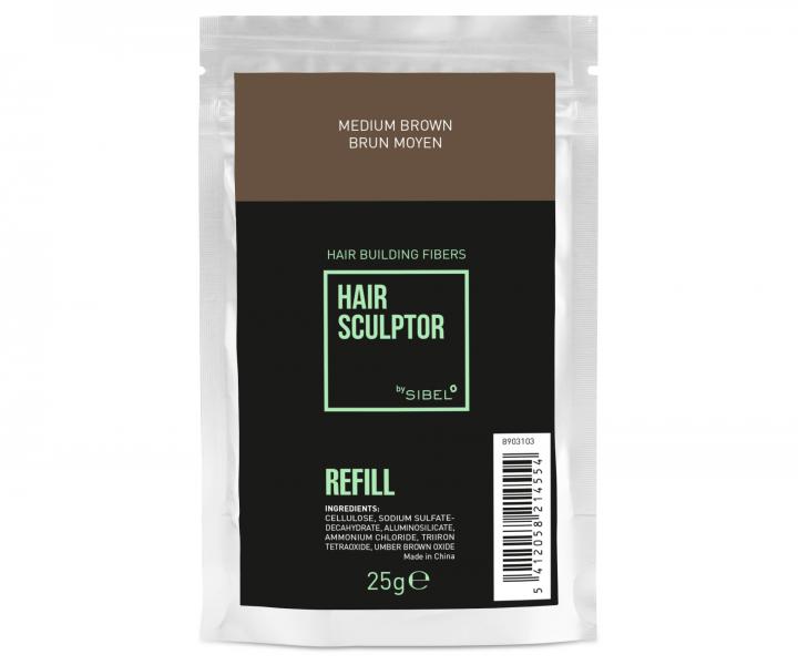 Náplň do pudru pro zakrytí řídnoucích vlasů Sibel Hair Building Fibers - 25 g
