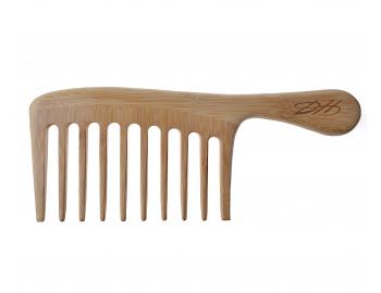 Bambusový hřeben na vlnité, kudrnaté a afro vlasy Detail - Hair style - 10 x 25,5 cm
